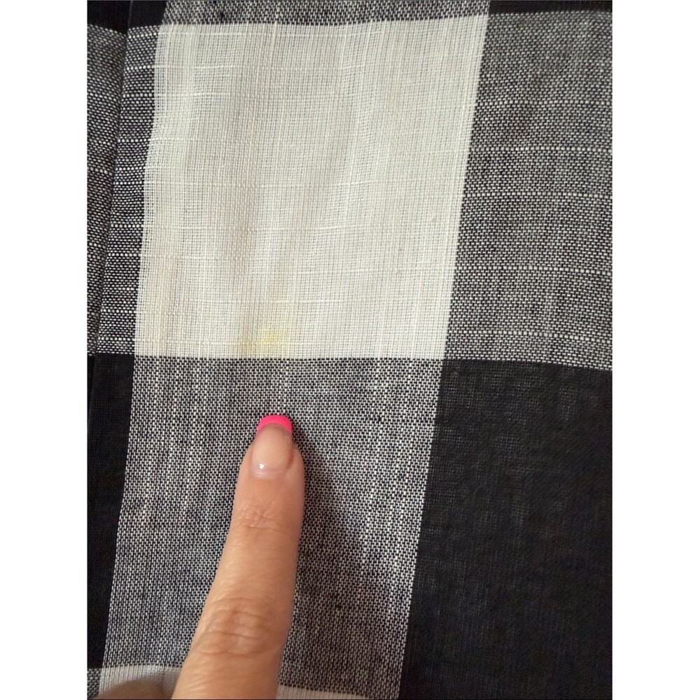 Roolee Maddie Buffalo Plaid Dress Black White Midi Side Pocket Short Sleeve Sz S - Picture 9 of 9